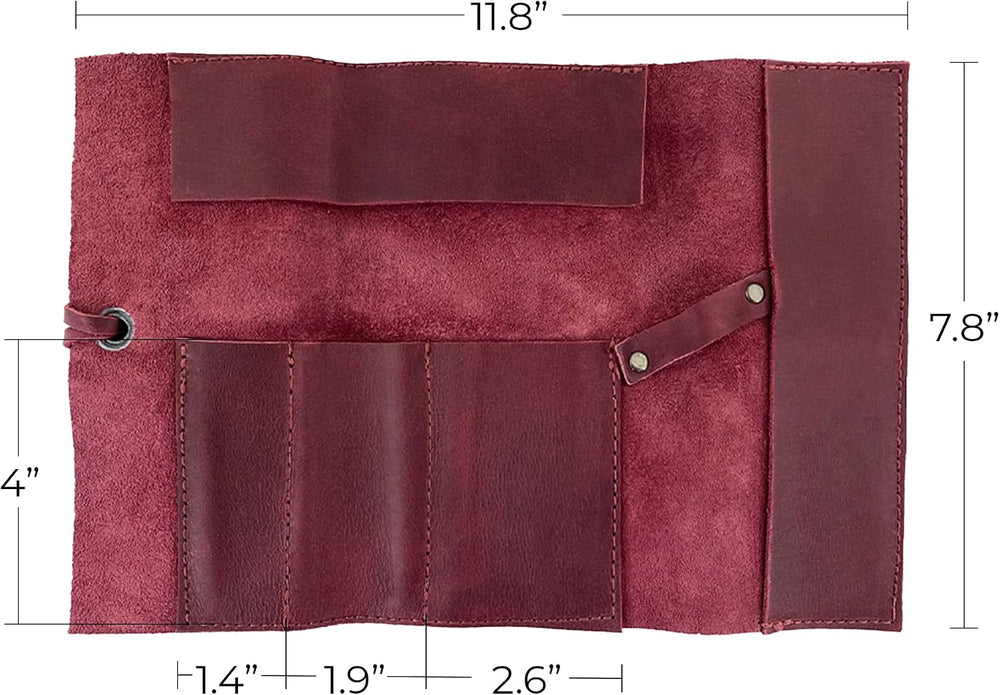 Hide & Drink, Rustic Pencil Roll Pouch, Multi-Purpose Storage Wrap for Sc...