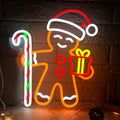 Gingerbread Man Neon Sign for Christmas Decor Holiday Wall Art