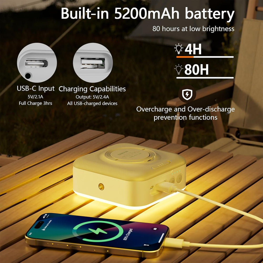 Solar Camping Lantern Rechargeable, 5200mAh Camping Lights 3000LM Camping Lig...