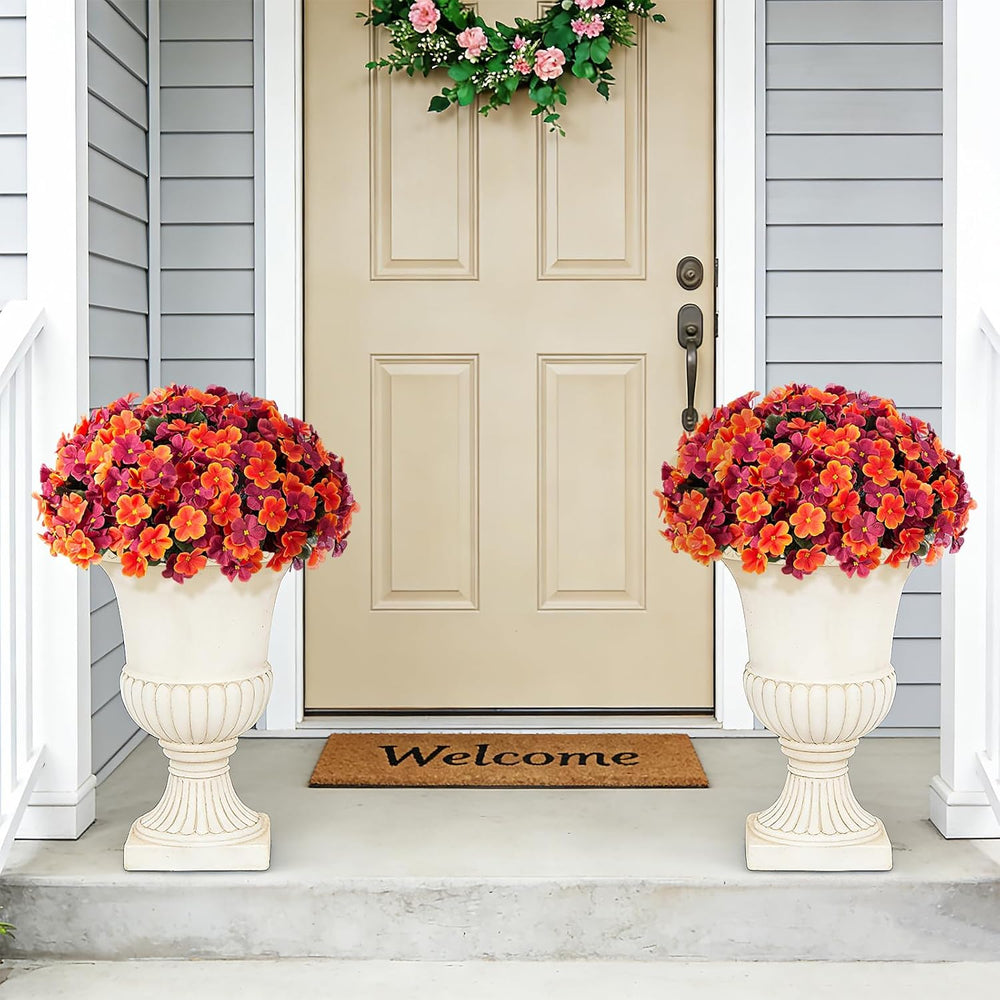 Artificial Fall Hanging Flowers with Basket for Outdoor UV Resistant