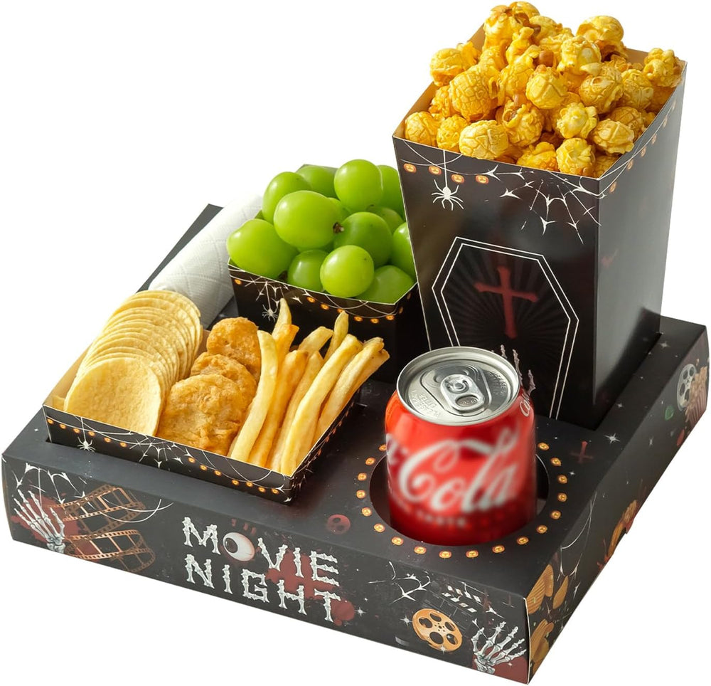 Baffect Movie Night Snack Trays 100pcs Movie Night Supplies (Horror Movie)