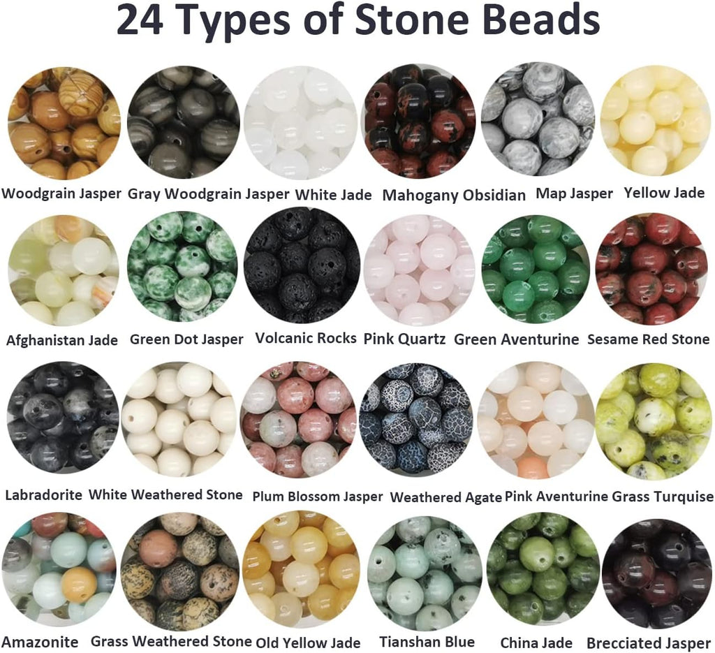 8mm natural round stone beads gemstone beading loose shown in use