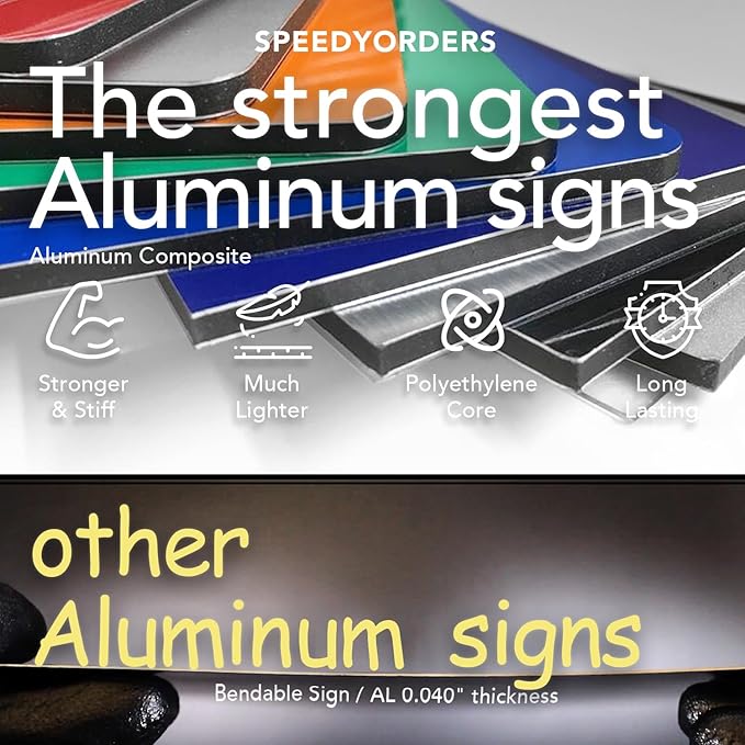 Custom Metal Signs, Personalized Aluminum, Customized Safety, Business Signs, Waterproof Outdoor, White Aluminum (Red, 30x24 In)