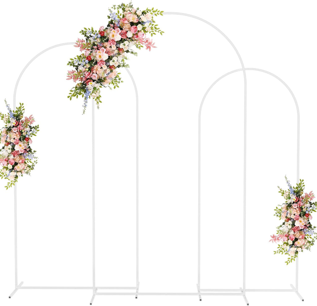 Fomcet Metal Arch Backdrop Stand White 7.2ft, 6.6ft, 6ft Wedding Arch Stand