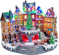 MOMENTS IN TIME Animated City Hall Town Center 12.6” Lighted Christmas Village Building with Rotating Tree, LED Lights, Music & Adapter Hand-Painted Polyresin Holiday Display Holiday Scene