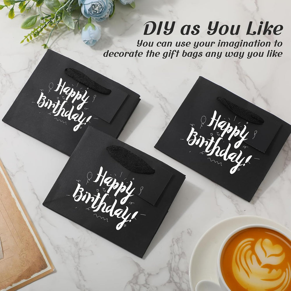 Qilery 50 Pcs Halloween Black Small Paper Gift Bag