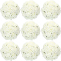 Tigeen 200 Pack White Artificial Roses with Stems, Foam Flowers Bulk