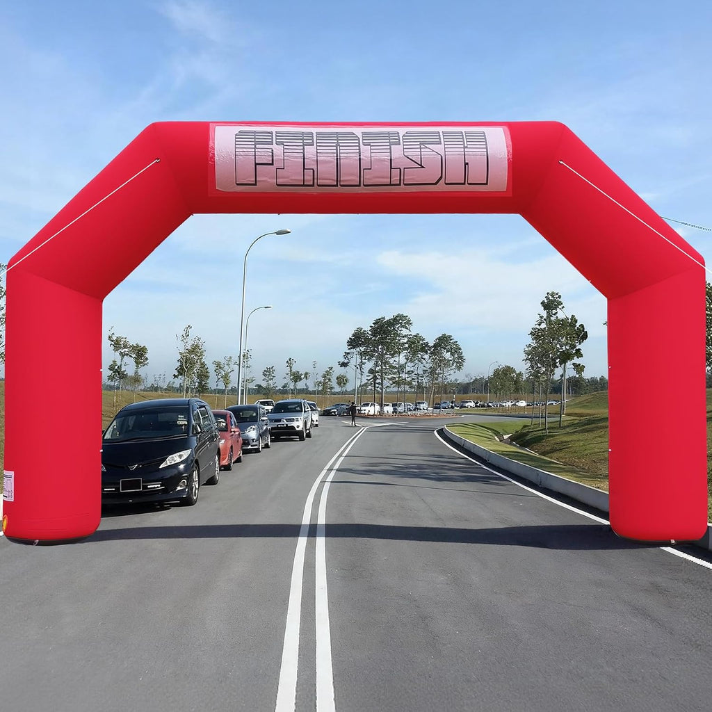 20Ft Inflatable Arch with Blower,Outdoor Inflatable Archway for Party,5K Race,Advertising Commerce,School Sport Black Red