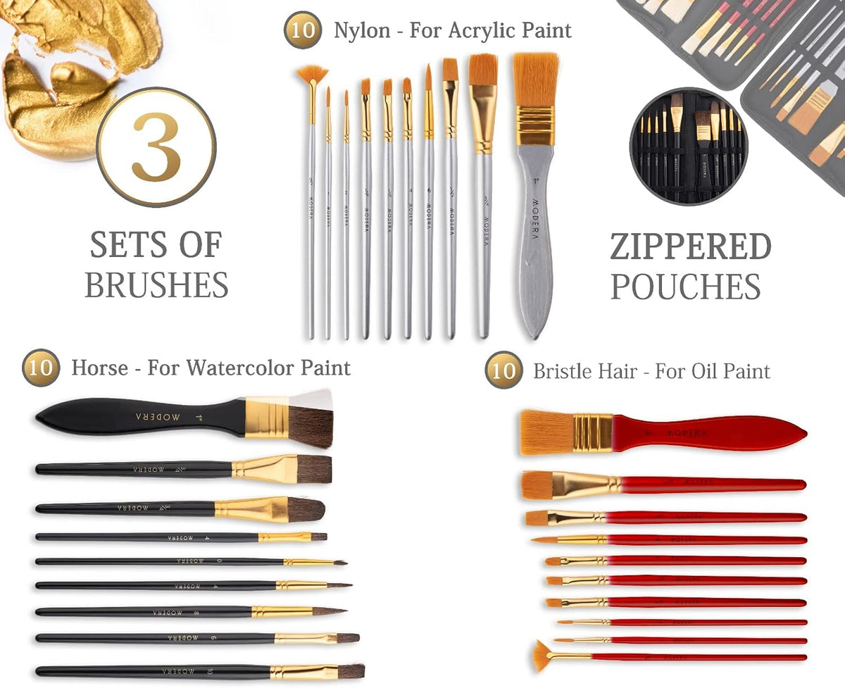163-piece french easel painting set | all-in-one deluxe, close-up detail