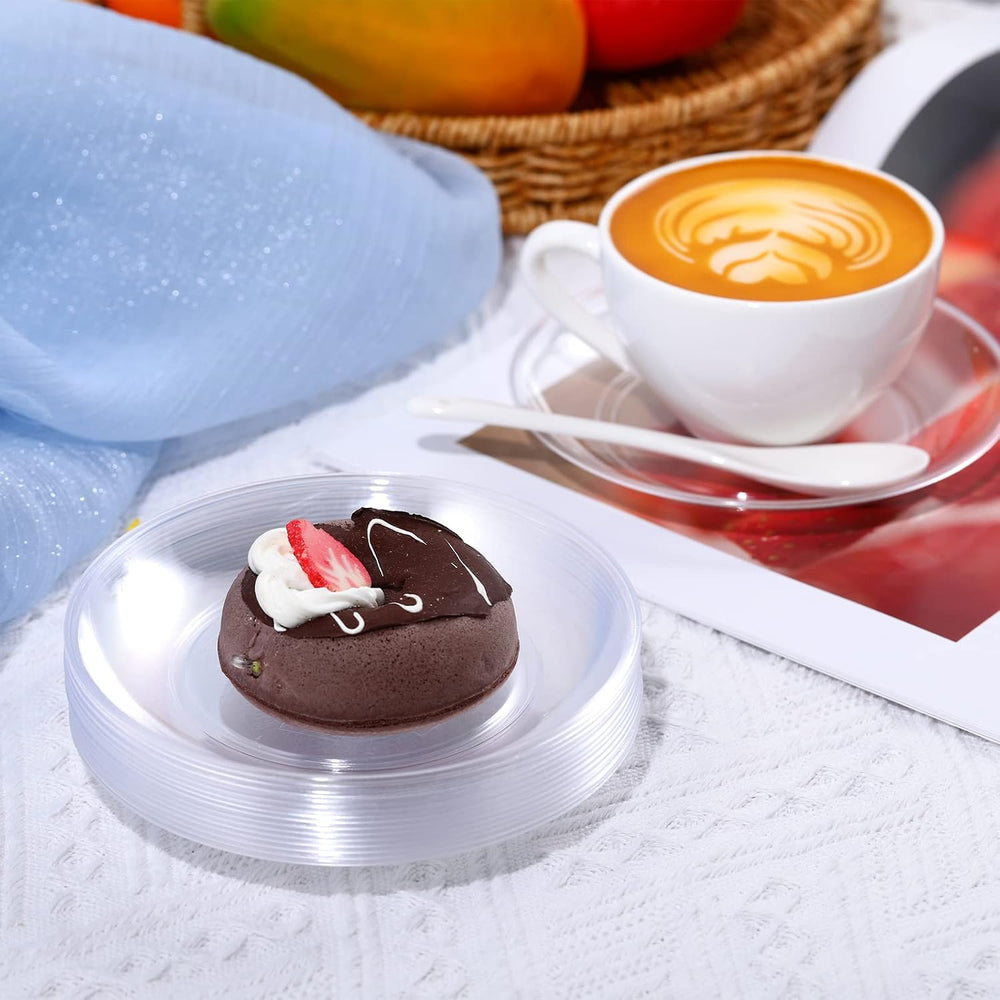 Zopeal 250 Pcs 5 Inch Plastic Dessert Plates Bulk Disposable Small Clear Appe...