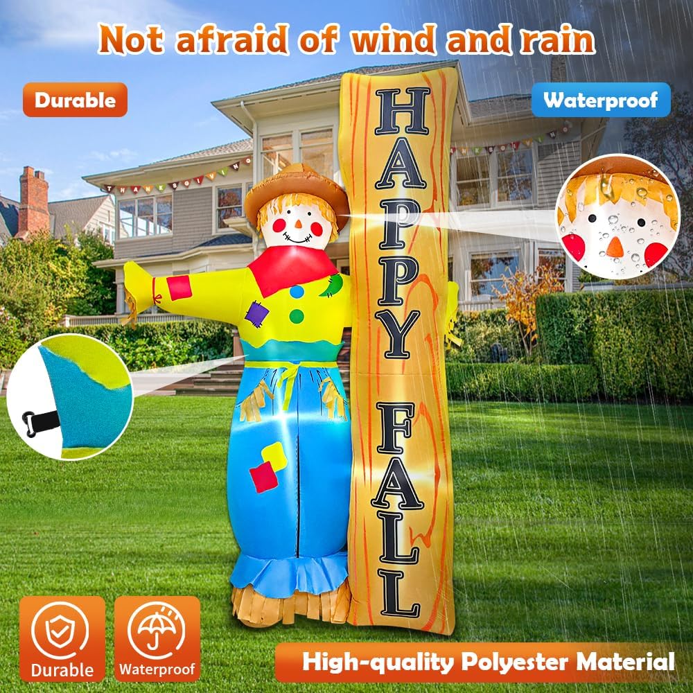 7ft thanksgiving inflatable scarecrow decorations inflatables outdoor with showing dimensions