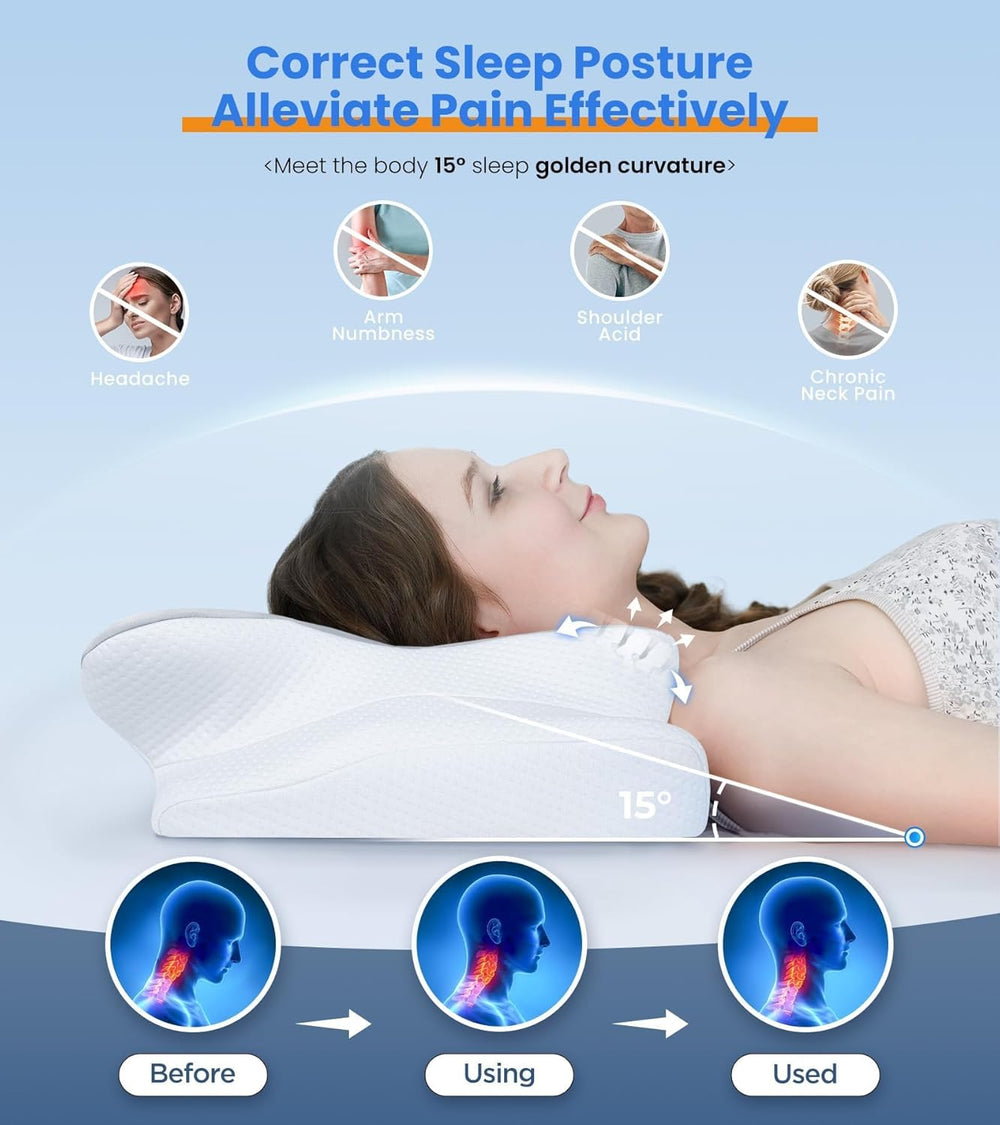Ultra Pain Relief Cooling Pillow for Neck Support, Adjustable Cervical Pillow...