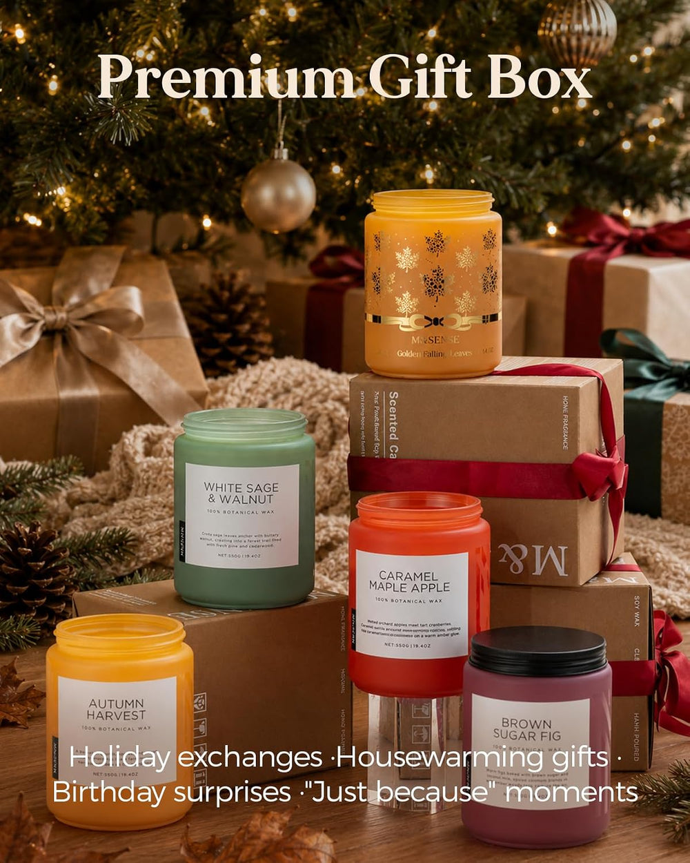 M&SENSE Cinnamon Pumpkin Scented Candle Fall Baking Spice Aroma 19.4oz