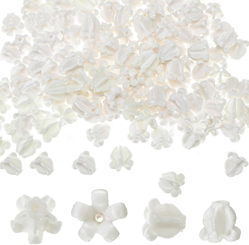 Jutom 100 Pcs White Crown Flower Beads for Hawaiian Lei Making