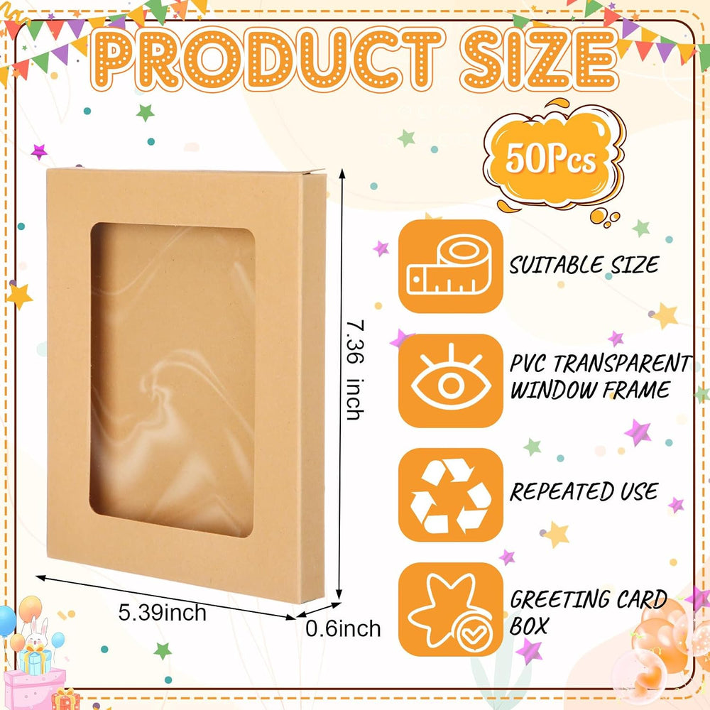 50 Pcs Greeting Card Storage Box, 5.39 x 7.36 x 0.6 Inch