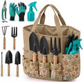 Scuddles 8-Piece Garden Tool Set with Carry Bag, Includes Shovel, Trowel, Rake & Hand Tools for All Gardening Tasks, Heavy Duty Lightweight Design 2.2 lb – Perfect for Men, Women & Gardening Gifts