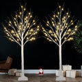 2 Pack 4FT Lighted Birch Tree Lights Christmas Decoarations Warm White