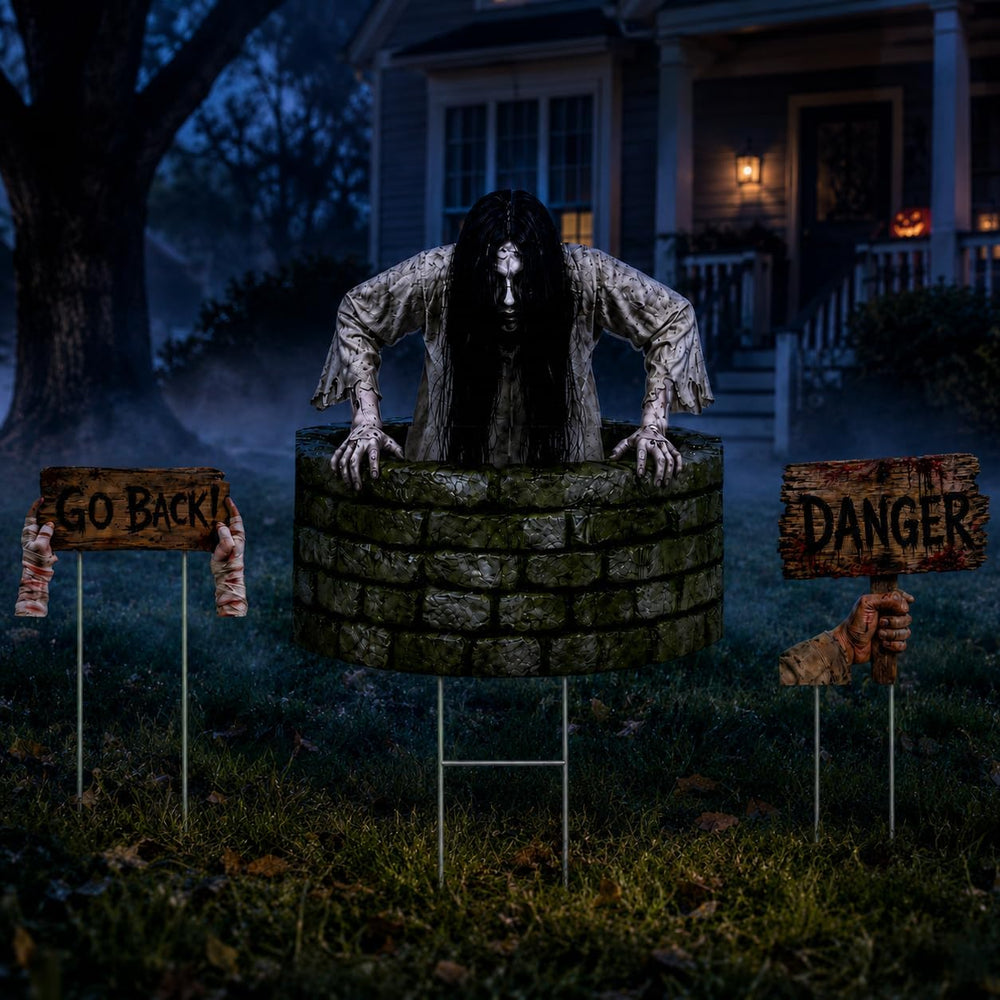 3-Piece Halloween Decorations Outdoor, Zombie Graveyard Headstone Set