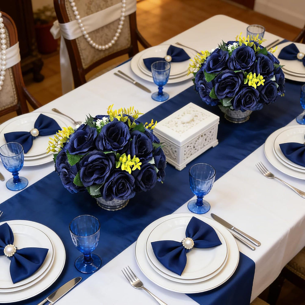 6 PCS Navy Blue Roses Flower Balls for Centerpieces