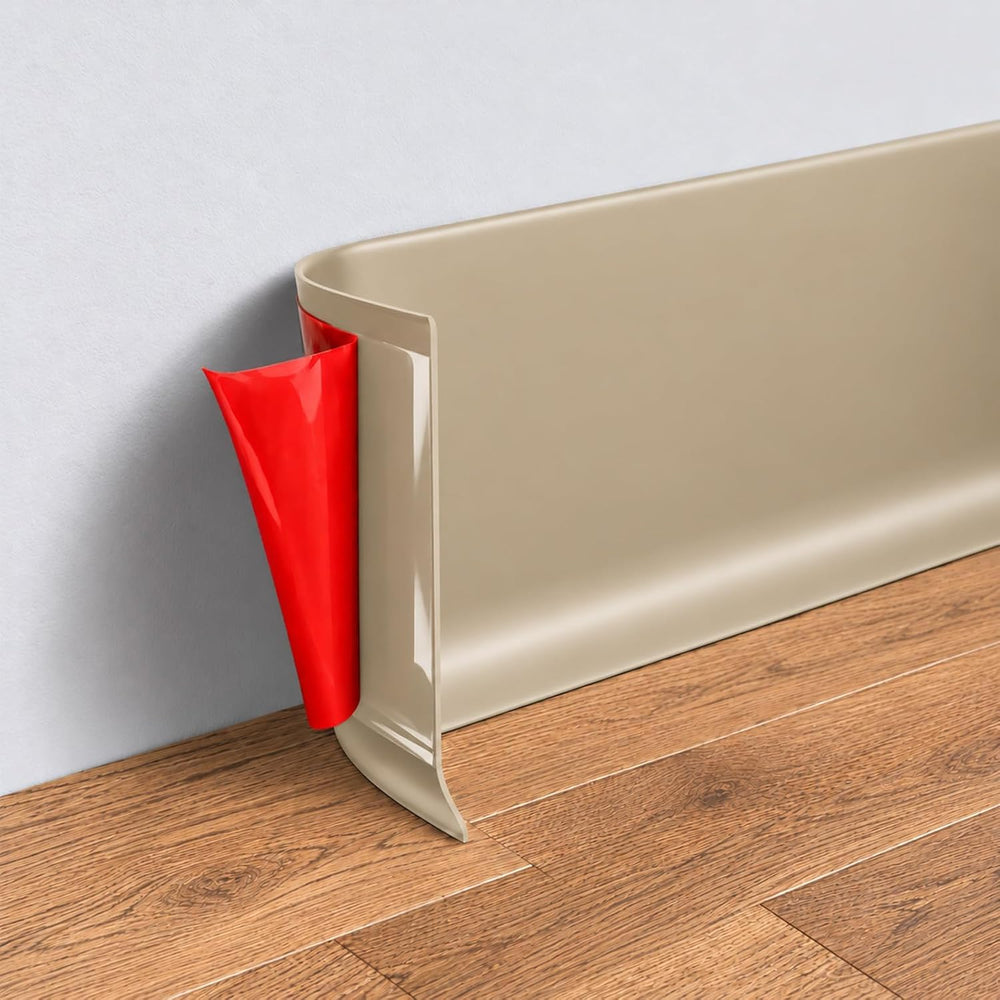 Vinyl Baseboard Molding 4 inch, Peel and Stick Cover Base molding, Beige