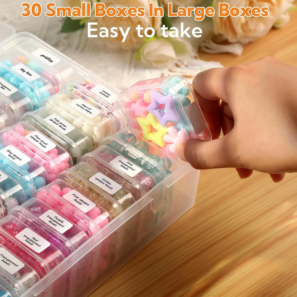 124 Pack Bead Organizer Box, Transparent Small Plastic Containers