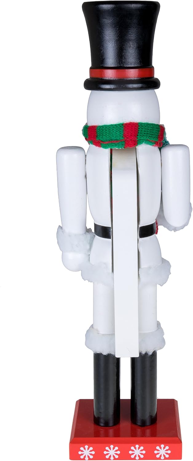 Clever Creations Snowman 15 Inch Traditional Wooden Nutcracker, Festive Christmas Décor for Shelves and Tables