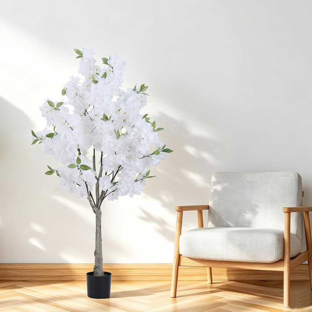 artificial cherry blossom tree fake plants faux sakura shown in use