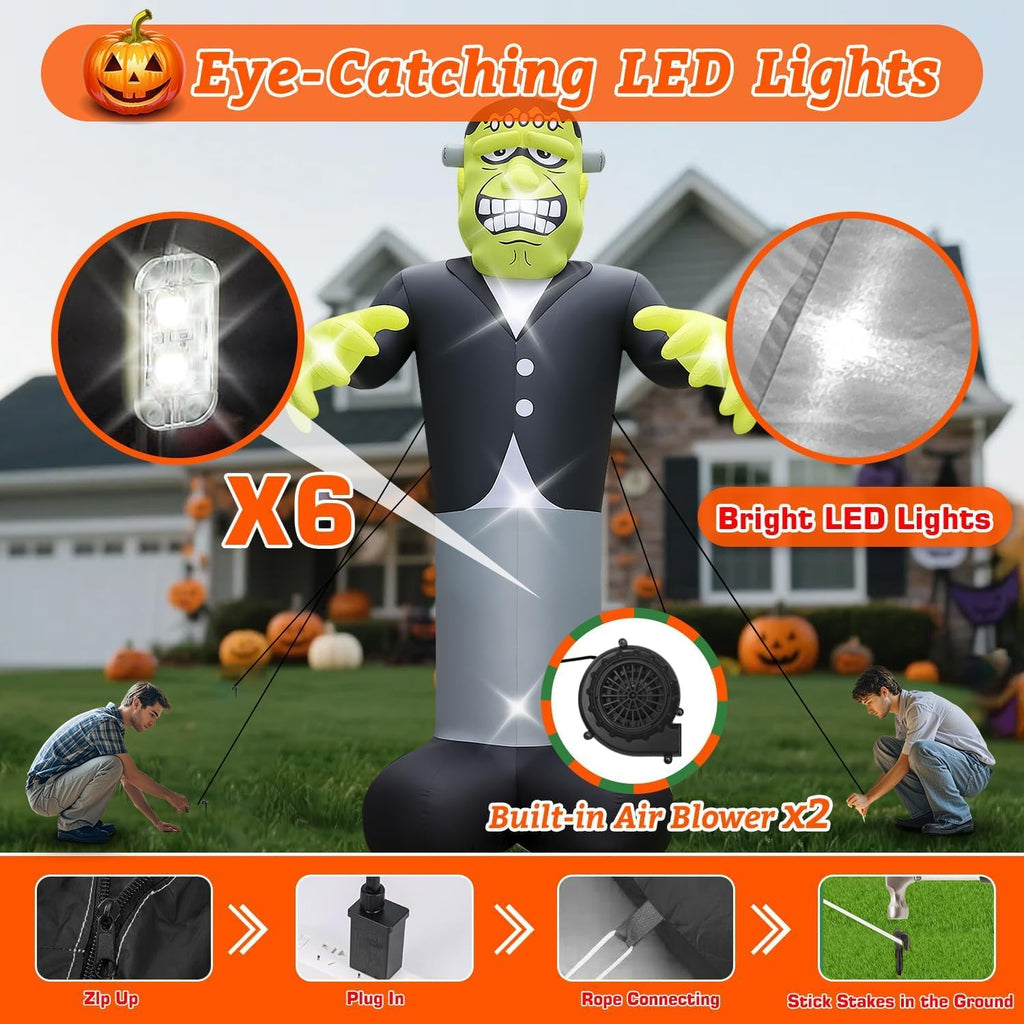 20ft giant outdoor halloween inflatables decorations frankenstein blow, package contents
