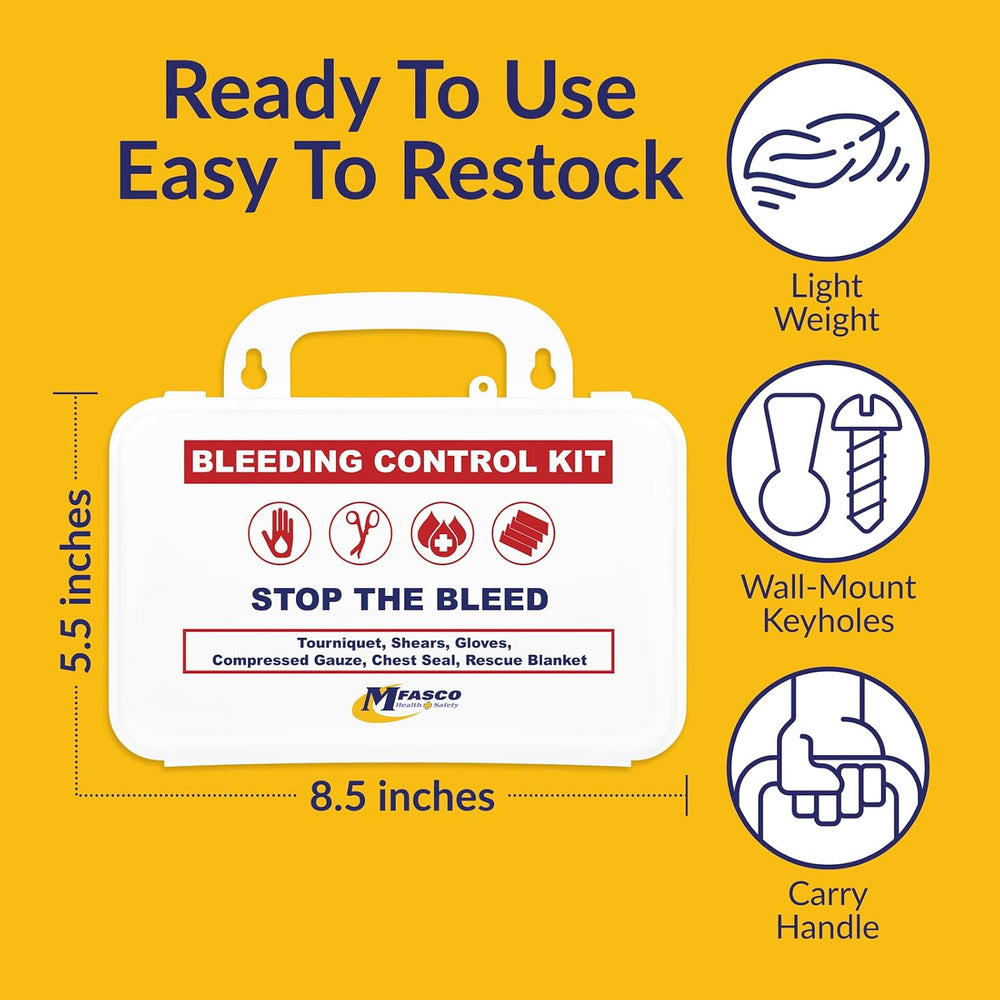 Stop the Bleed Bleeding Control Kit with Tourniquet & Chest Seal 10 Piece