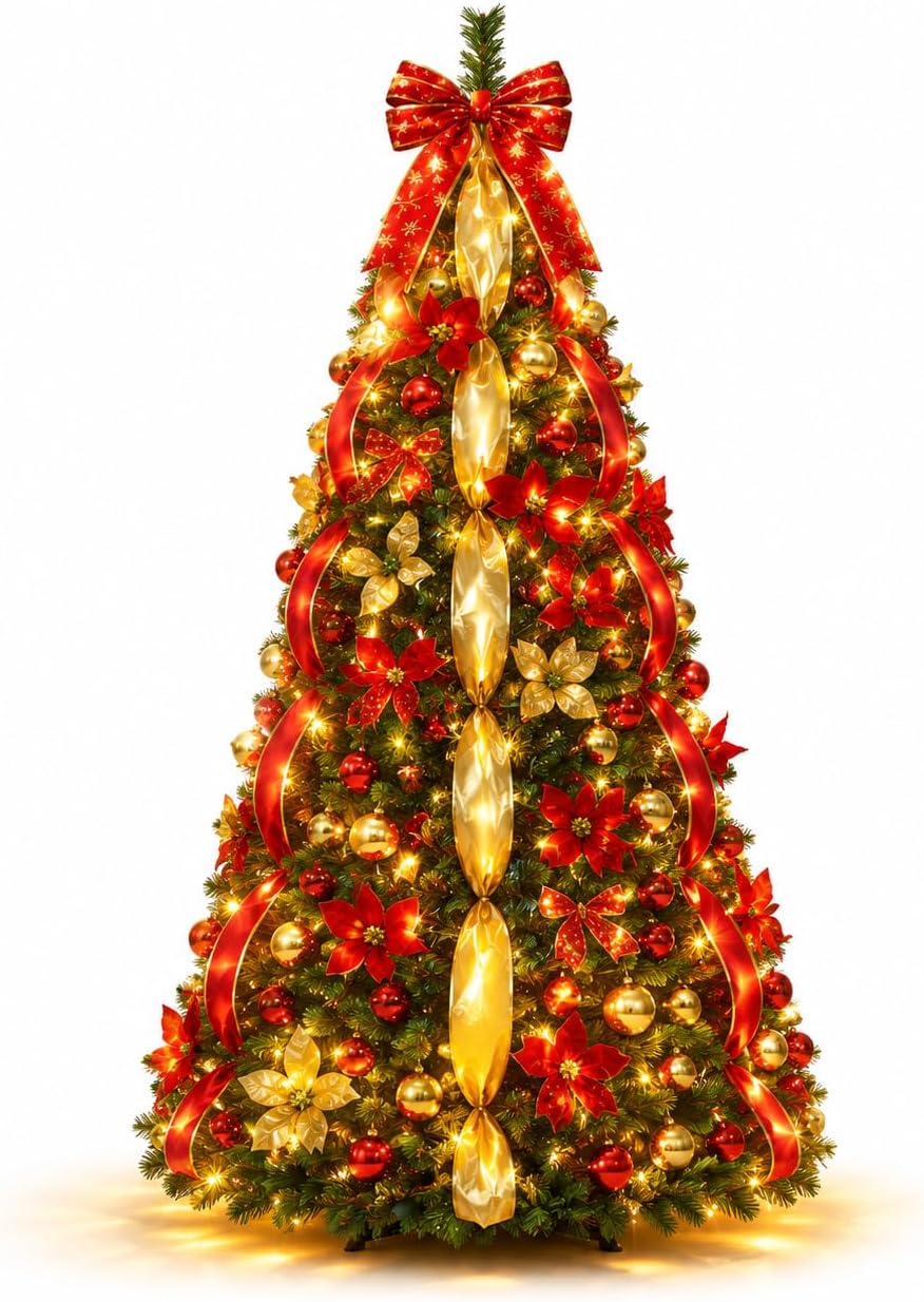 7FT Pop Up Christmas Tree with LED Lights