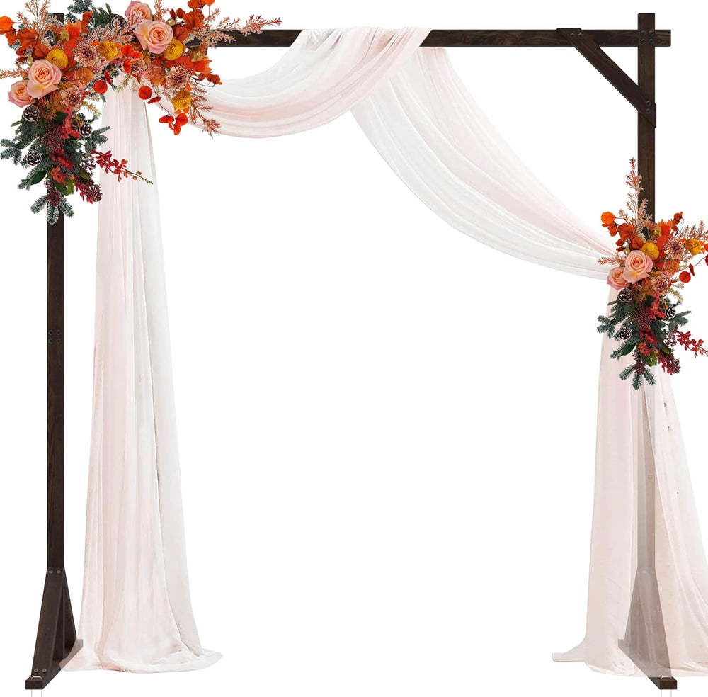 Fomcet Wooden Wedding Arch Frame Square Wood Arch Backdrop Stand 7.2ft