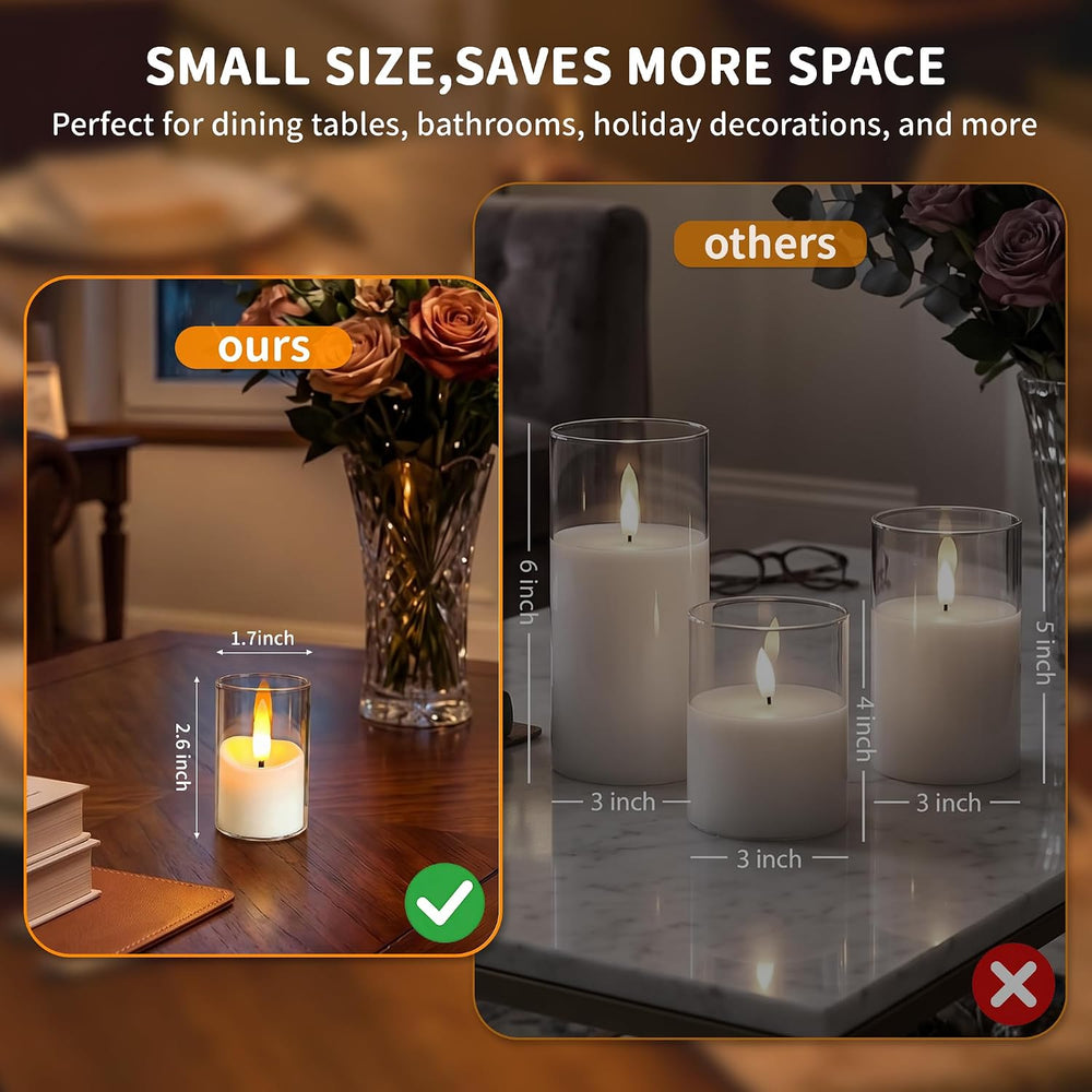 Small Rechargeable Flameless Tea Lights Candles with Timer Remote