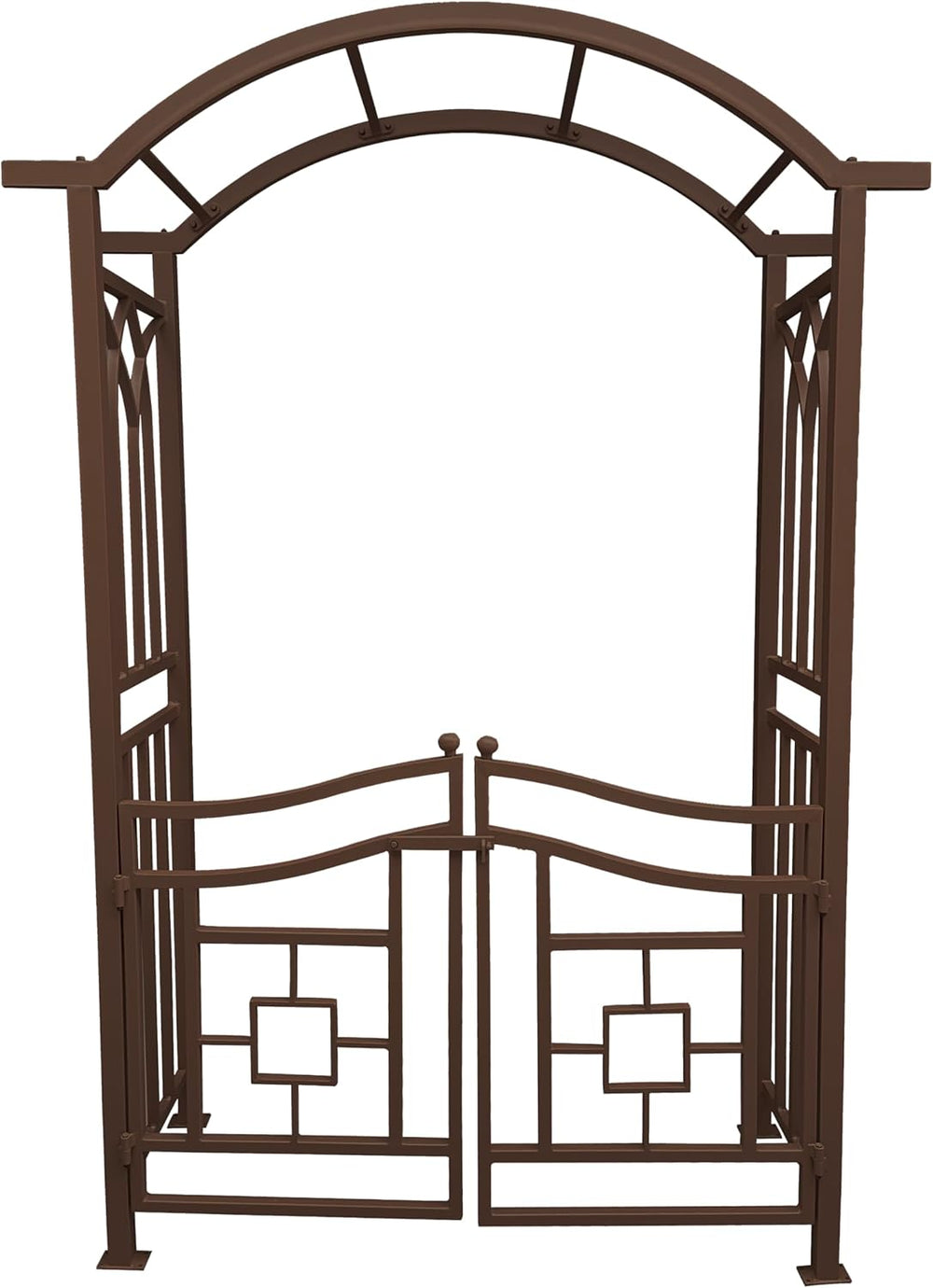 Oakland Living Brown Aluminum Garden Arbor Arch with Gate