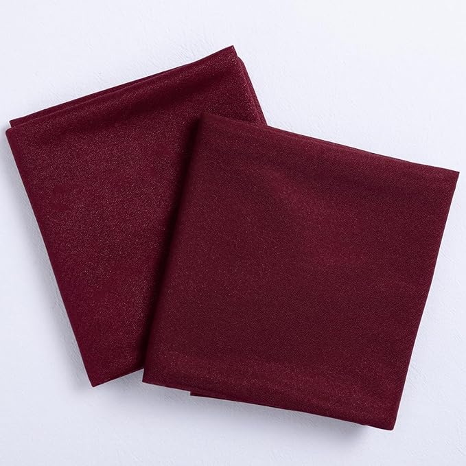Socomi Wedding Arch Draping Fabric 29" x 20Ft 2 Panels Burgundy Sheer Outdoor Curtain Drapes Extra Long for Bridal Baby Shower Ceremony Birthday Party Decor