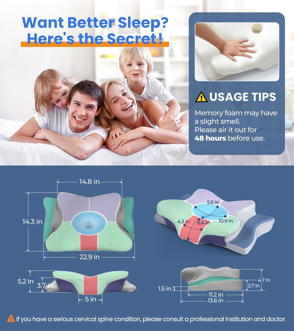 Ultra Pain Relief Cooling Pillow for Neck Support, Adjustable Cervical Pillow...