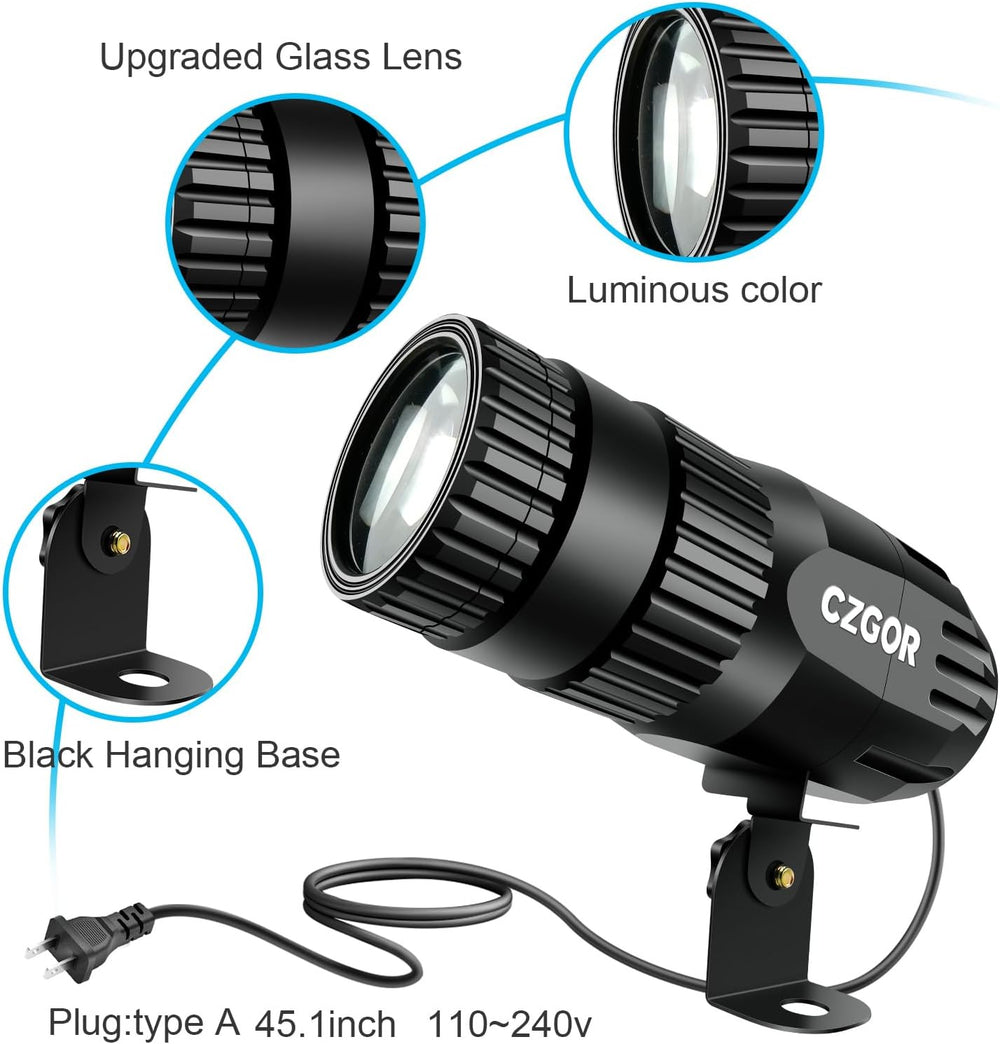 Led Pinspot Light 2 Pack, Czgor 15W Disco Ball Spotlight RGBW 4-in-1 Lights