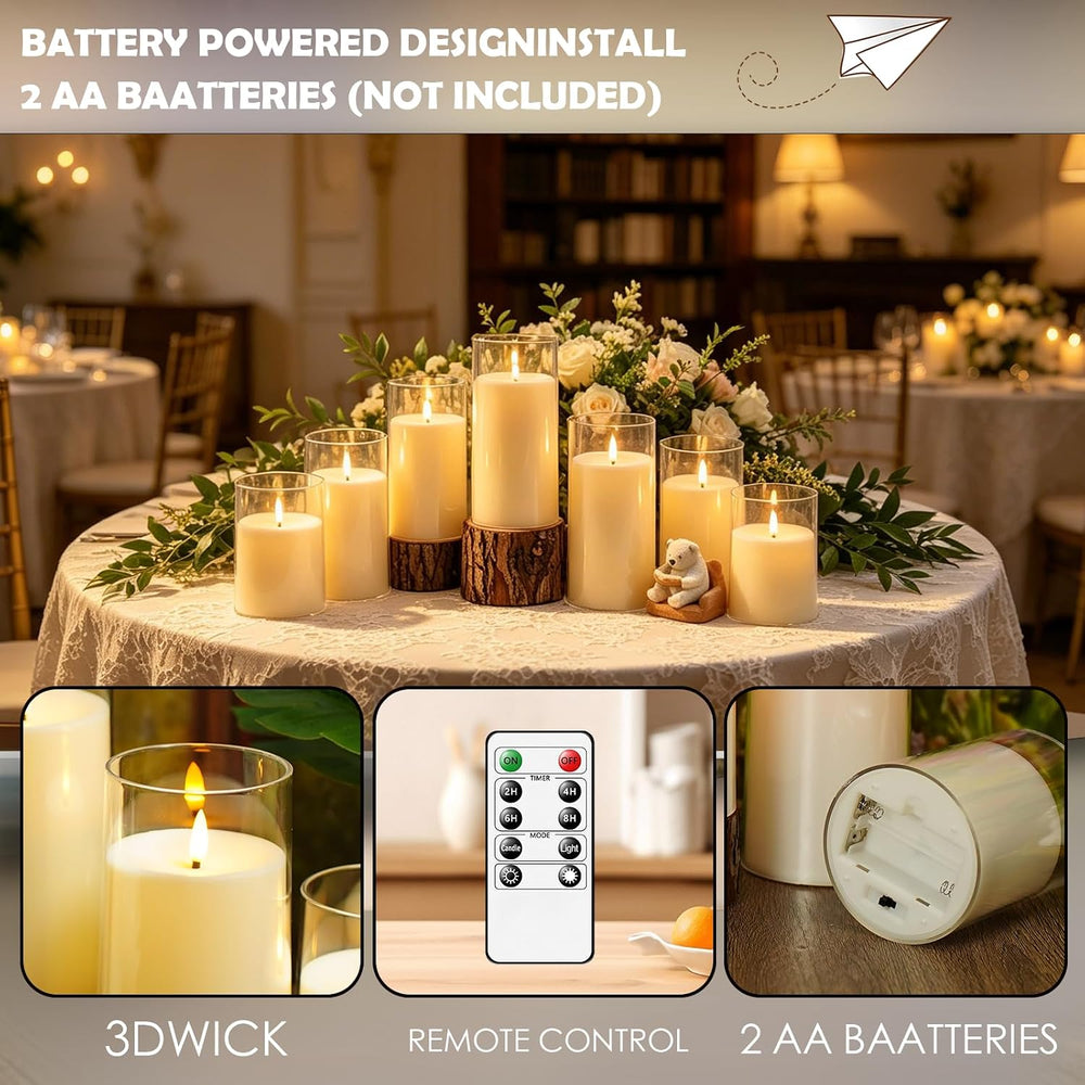 kakoya Flickering Flameless Candles Battery Operated with Remote and 2/4/6/8 ...
