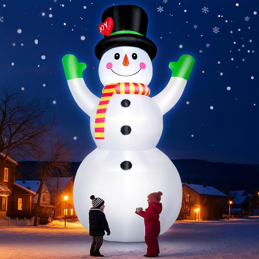 10 ft christmas inflatables snowman outdoor yard decorations, close-up detail