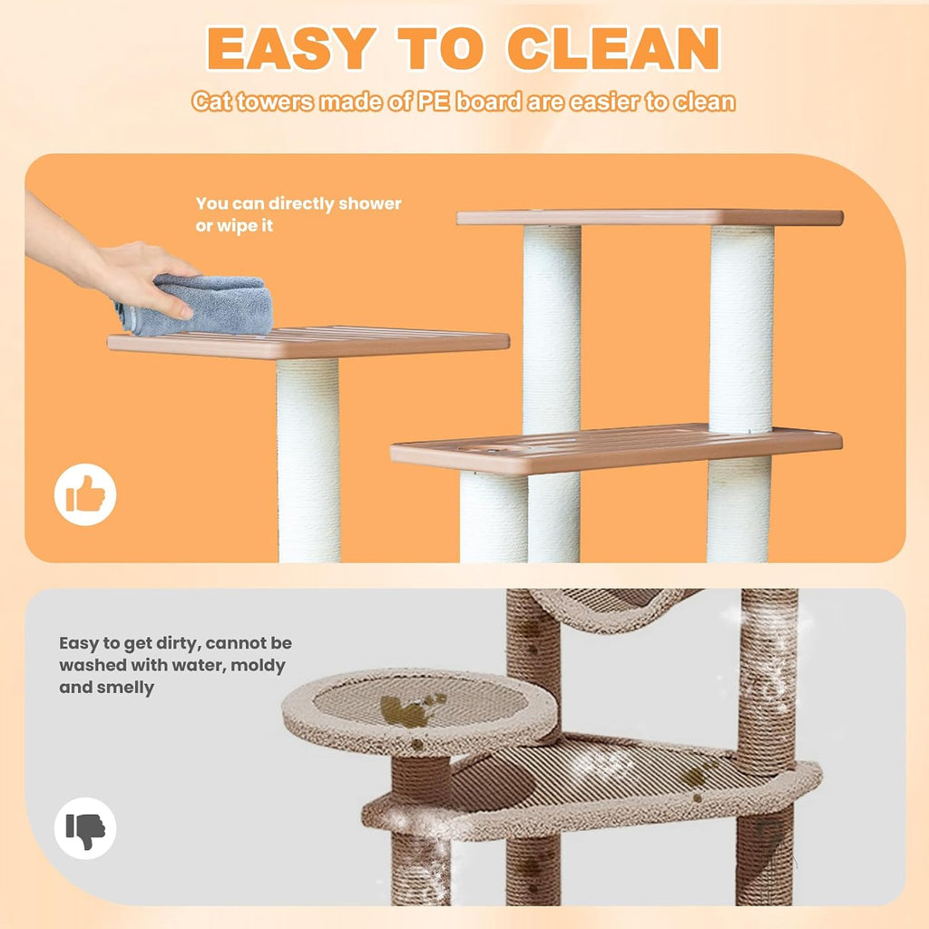 46" indoor&outdoor cat tower,weatherproof cat condo with scratching, package contents