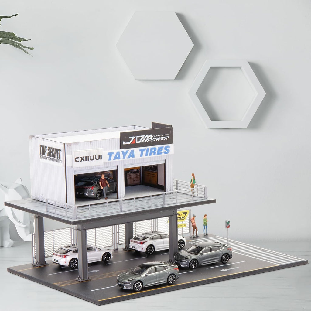 1/64 Scale Car Repair Scene Model Garage Display Case Garage Model