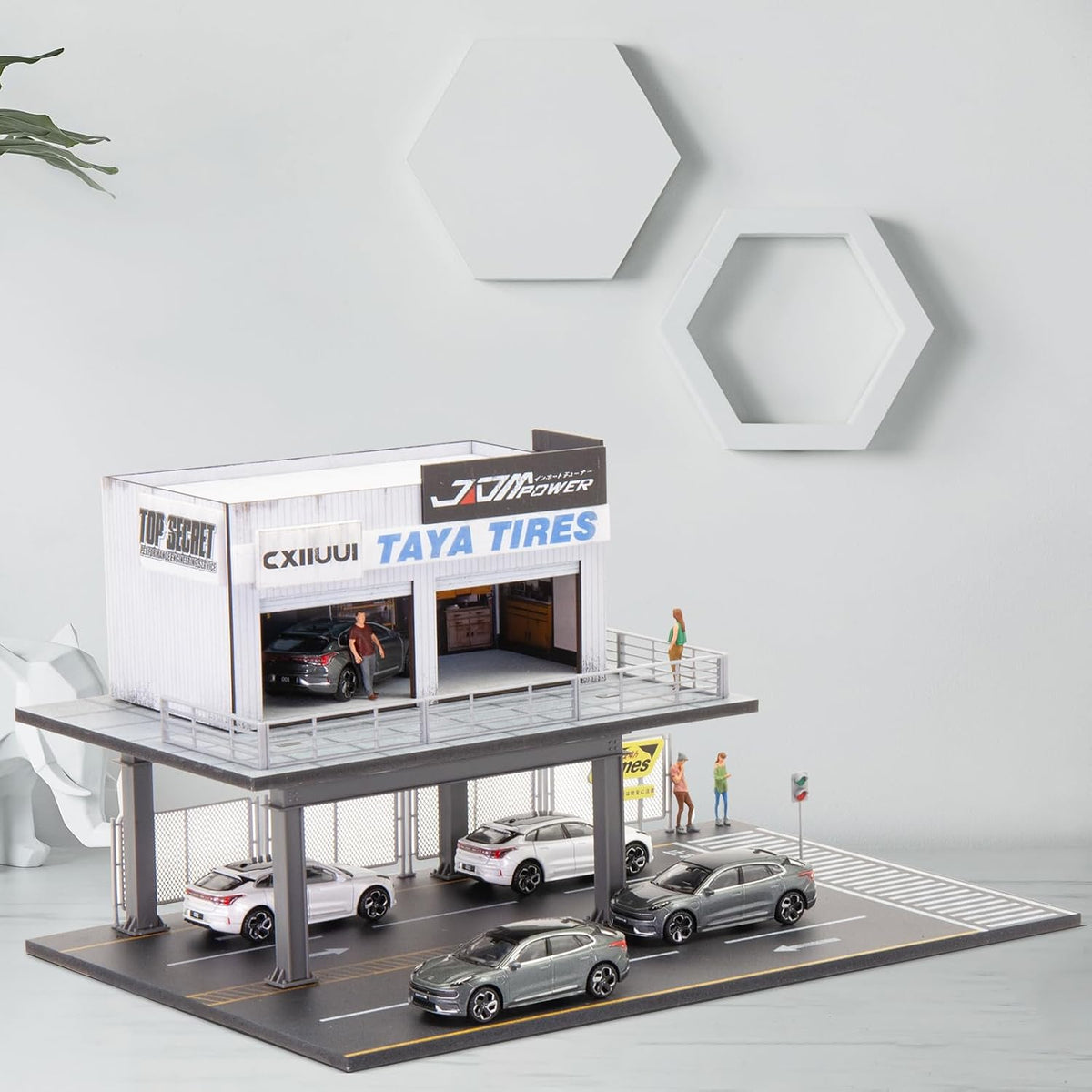 1/64 Scale Car Repair Scene Model Garage Display Case Garage Model