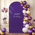 7.2FT Purple Arch Backdrop Cover - Polyester Fitted Wedding Arch Stand Covers Round Top Chiara Arch Backdrop Cover for Birthday Party Banquet Photo Background Decoration