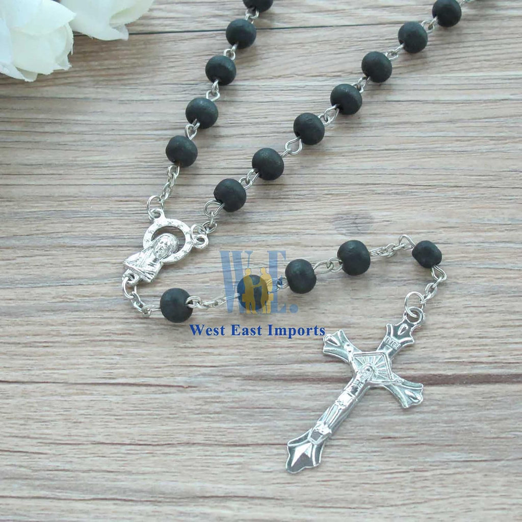 memorial rosary gift bulk (12 pcs) black scented, close-up detail