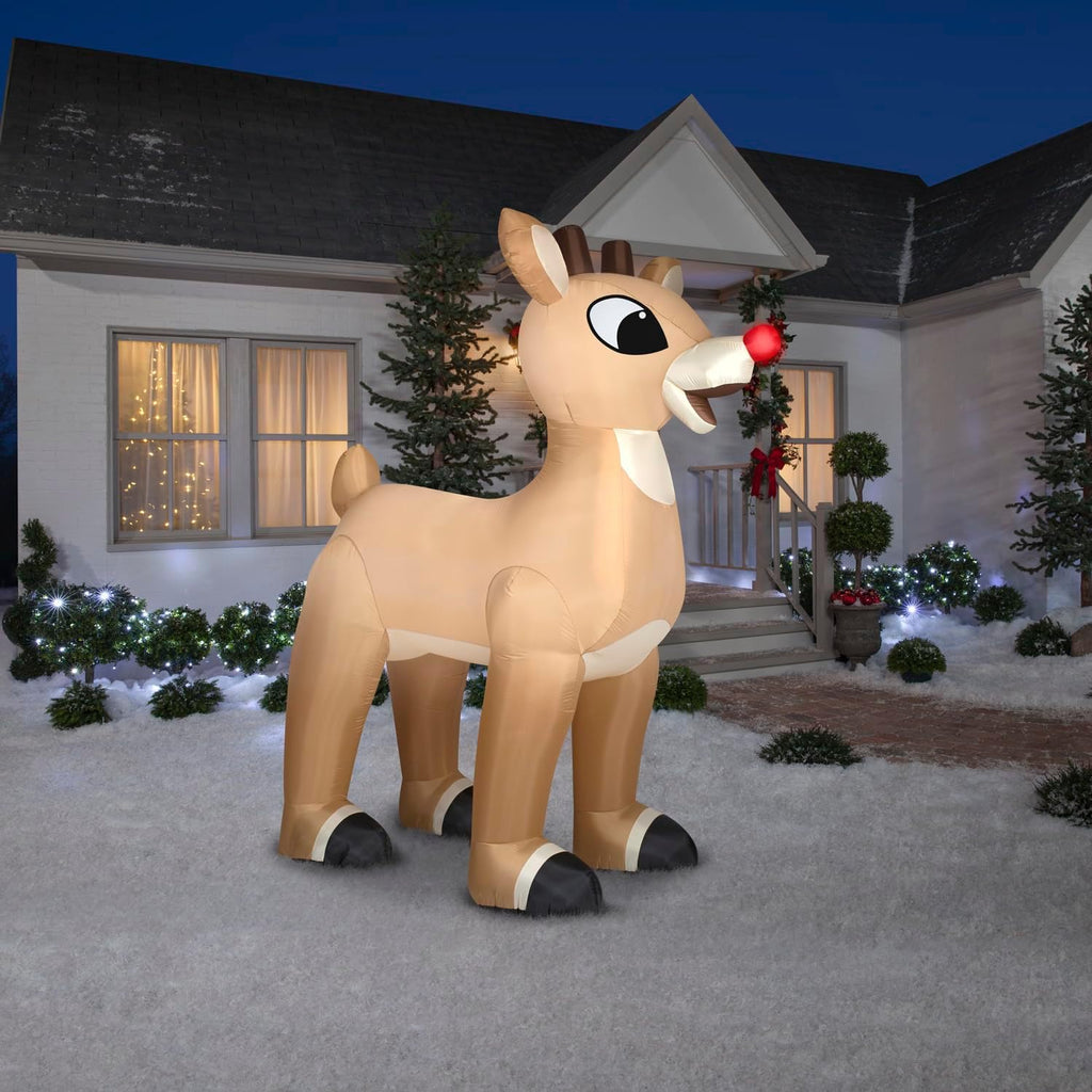 gemmy giant christmas inflatable rudolph the red nosed shown in use
