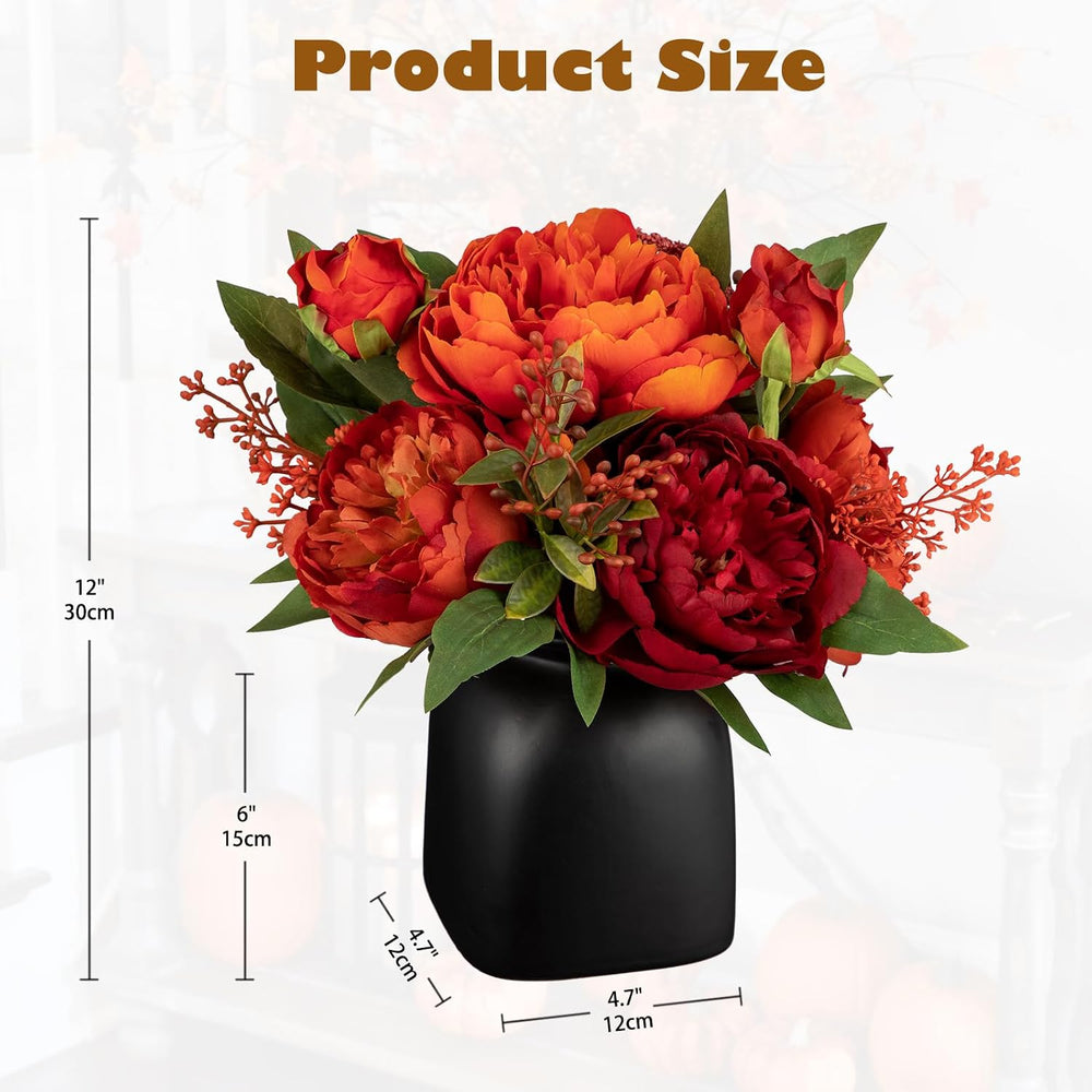 Fall Flowers in Vase Fall Table Centerpiece Faux Floral Arrangements Centerpi...