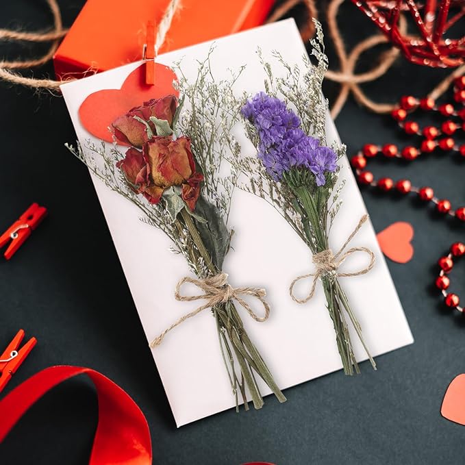 12/24 Pack Dried Flowers for Vase Various Mini Bouquet Dried Small Wildflowers Natural Real Flowers Bulk for Crafts DIY Wedding Decor (24, Forget Me Not)