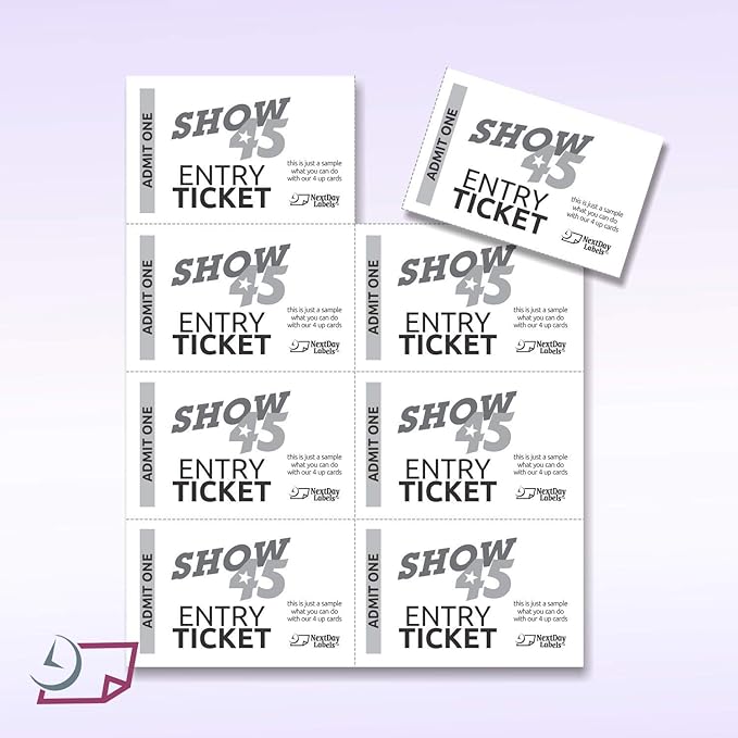 NextDayLabels - Blank Perforated Printable Cardstock, 8 Cards per Sheet, 100# tag - for laser and inkjet printer, 4-1/4" x 2-3/4" Each Card - 800 Cards - Made in the USA