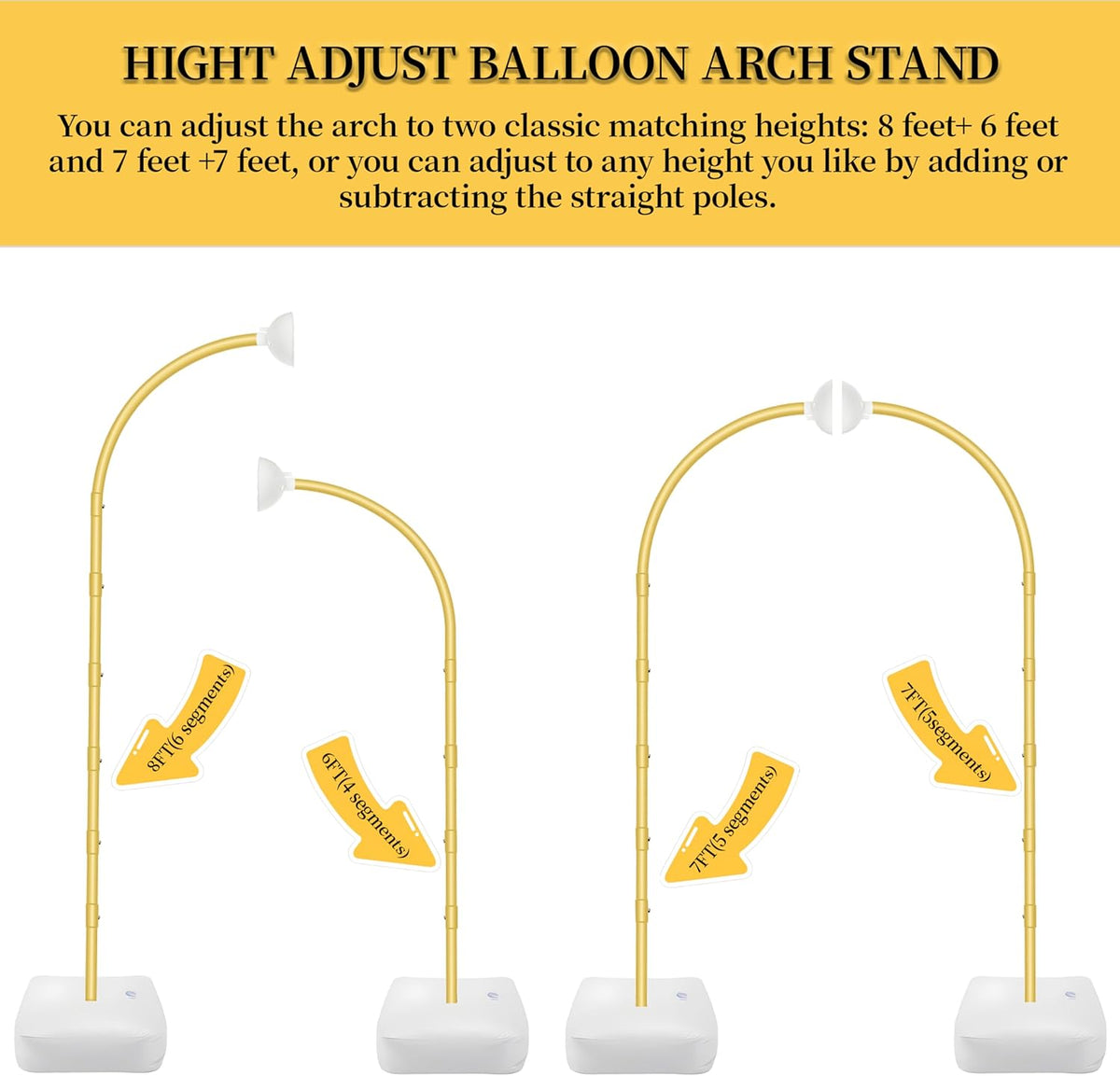 Balloon Arch Kit,Adjustable 8.2FT & 6FT Half Balloon Arch Stand