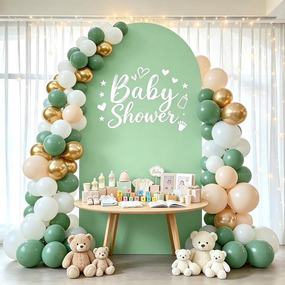 7.2FT Arch Backdrop Stand and Green Cover Set,Balloon Arch Stand
