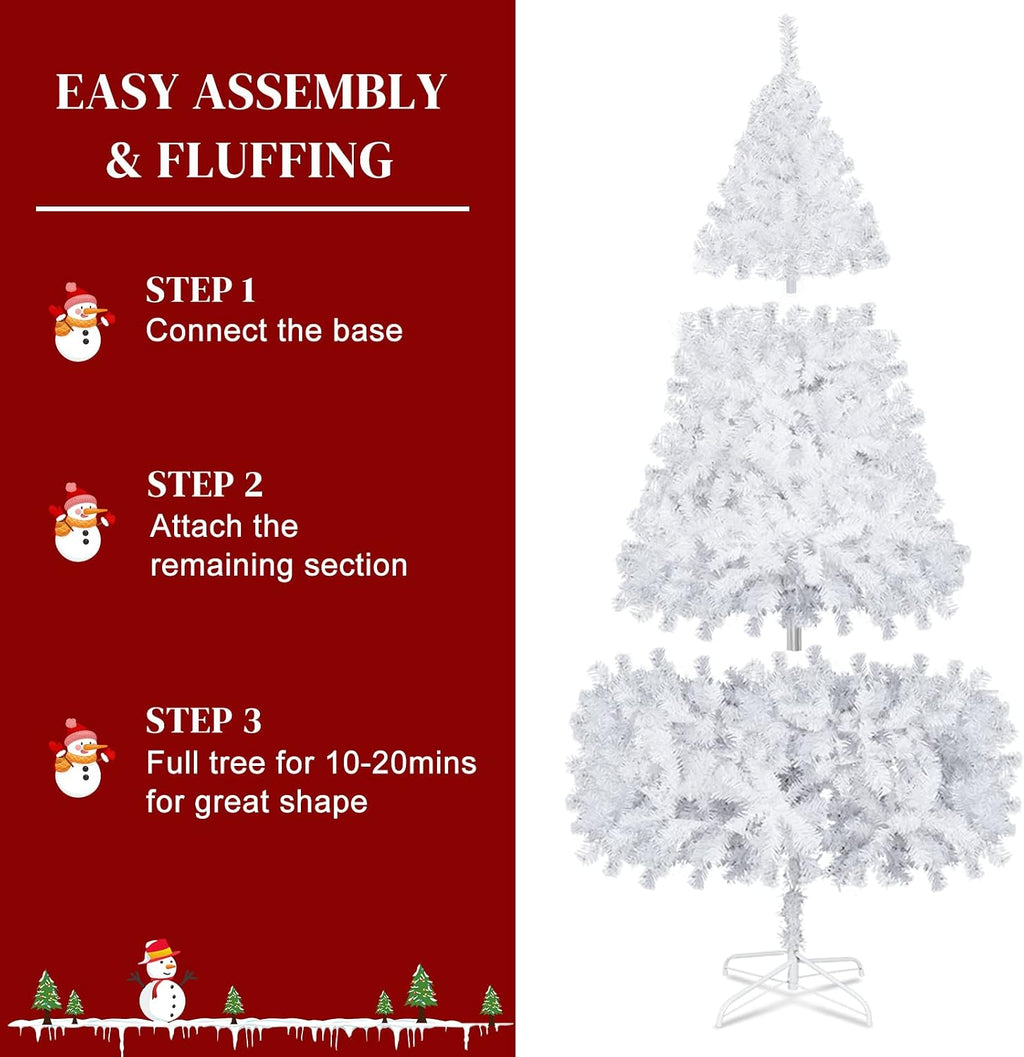 karl home 8 ft white artificial christmas tree, package contents
